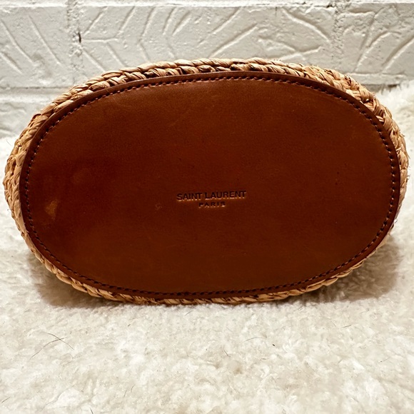 Saint Laurent Panier Mini YSL Flap Crossbody Basket Bag in Raffia - Picture 8 of 12